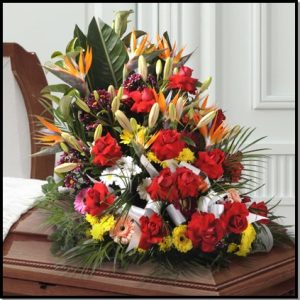 Cojín de flores vertical