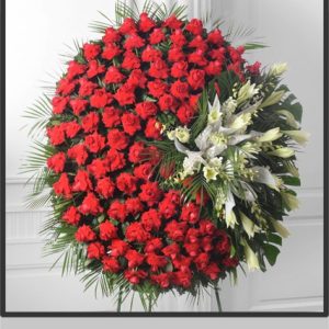 Corona de roses amb detall lateral