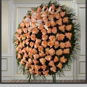 Corona de rosas salmón