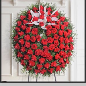 Corona de roses vermelles